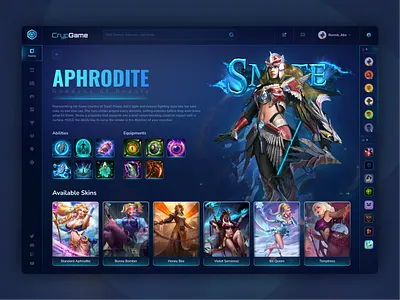 Game UI - Character Details Page app dark dark dashboard dashboard design design game design game ui games gaming web app gaming website ui ui design web web design website
