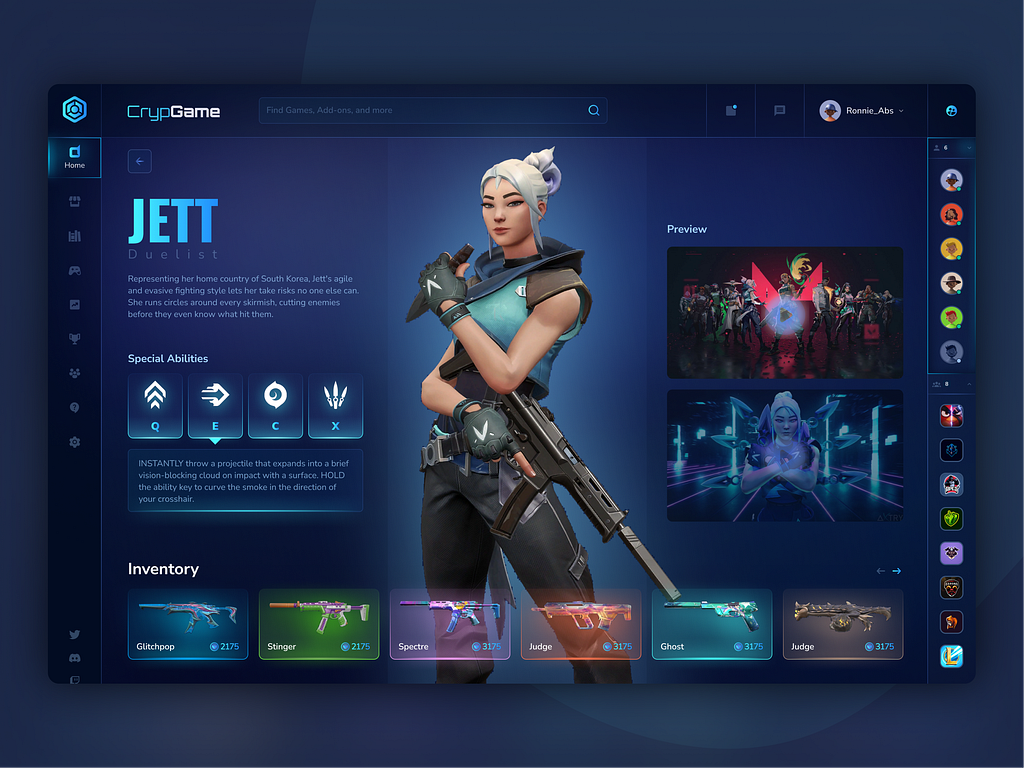 Game UI - Valorant Character Details by Ronnie Abs on Dribbble