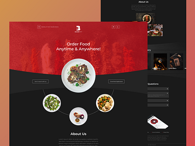 Buzzer App Website branding food web landing page mobile app mobile ui ux ui design ui ux web ui website website landing page