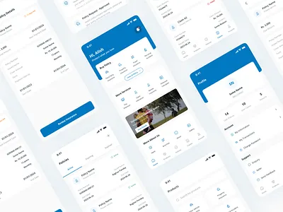 Insurance Company Mobile App app design claim finance finatech insurance insurance app design insurance company kyc verification login policy ui