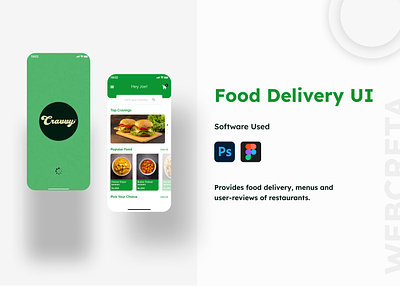 Cravvy - App Mockup UI adobe app app design design food app graphic design interaction mockup ui uiux ux