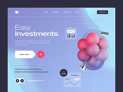 Investments Platform Landing Page concept investments landing landing page platform ui uiux ux web design webdesign website