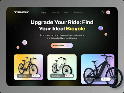 Bicycle Store Landing Page UI Design 3d animation branding design graphic design illustration logo ui vector website