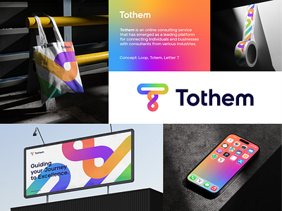Tothem - Approved Logo Design app application brand branding business connection consulting flow friendly graphic design help identity logo logodesign mark online platform service symbol totem