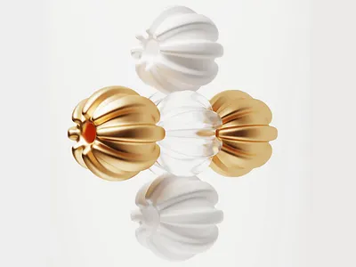 White and Gold 3d animation branding candy design graphic design illustration logo motion graphics sweet ui