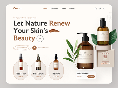 Beauty Product eCommerce Website 3d animation branding design graphic design illustration logo ui vector website