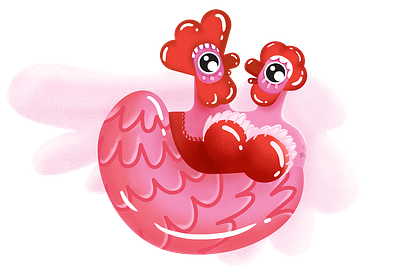Love birds bird cg illustration character design digital painting graphic design illustration love pinky