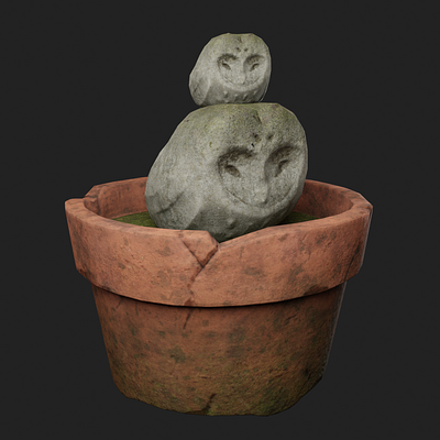 Owl in a Pot 3d