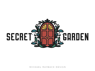 Secret Garden Logo beauty brand branding cafe clipart color door floral garden hand drawn illustration logo minimal minimalistic nature