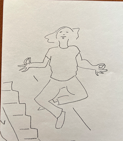 Zen illustration jumping line sketch people