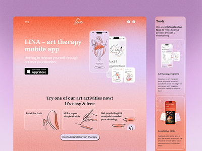 LINA App | Landing Page design landingpage ui ux web webdesign