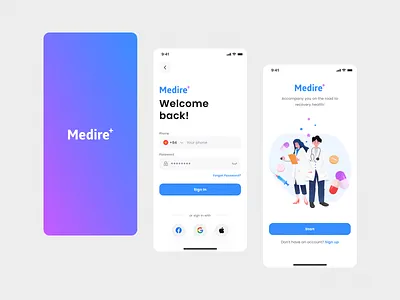 Medire - Health Care Mobile Application app design application health health app healthcare login login mobile app login screen medical app medire medire app medire application mobile application ui ui app design ui application ui design uiux mobile uiux mobile app
