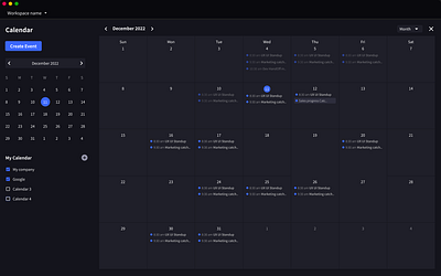 Calendar view - refined UX & UI calendar cheers creative idea minimal productdesign ui ux visualdesign