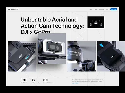 DJI x GoPro - Interface Concept animation color company design dji landing drone landing explore gopro landing homepage landing landing page minimal motion graphics trending ui ui motion ux web website website design
