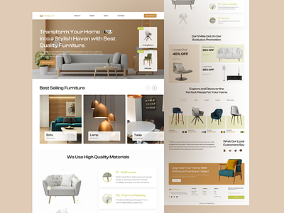 Furniture Landing Page app design e commerce furniture shop ui uidesign uiux ux webdesign