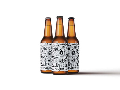 La Pulenta Ipa Craft beer bier cerveza artesanal craft beer digital drawing digital illustration graphic design illustration
