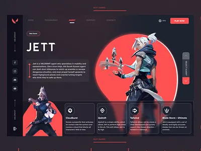 Valorant Website Design dashboard figma header uiux design valorant website web desain web design web header web ui website desain website design website header