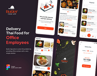 Butler - Food Delivery App app design branding courier app delivery food app food apps food delivery food delivery app food delivery apps food delivery service food order logistics app mobile app mobile app design mobile design mobile food app restaurant app restaurant menu shipping app ui ux case study