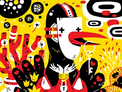 Silly Bird art bird cartoon drawing illustration mask pop surrealism surreal surrealism