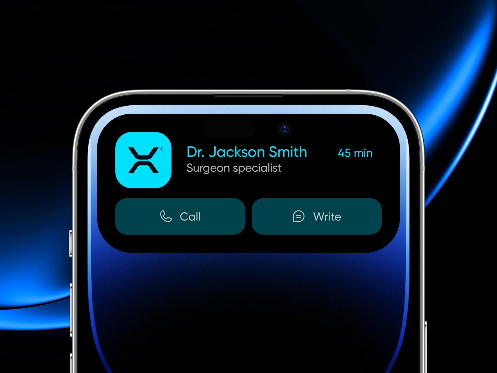 Health X® Dynamic island / Medical mobile app by Fulcrum Rocks on