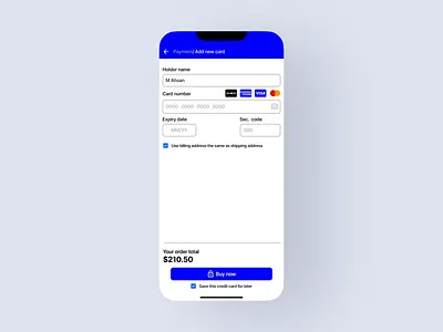 Daily UI 02 Credit Card Checkout app design typography ui ux