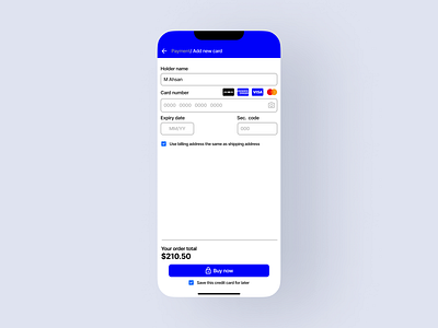 Daily UI 02 Credit Card Checkout app design typography ui ux