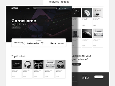 Gamesome - Gaming Gear E-commerce ecommerce gaming gear landing page marketplace shopping page ui user interface ux web design website website design