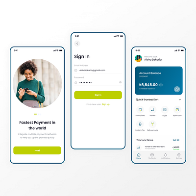 Fintech mobile app design app design ui ux