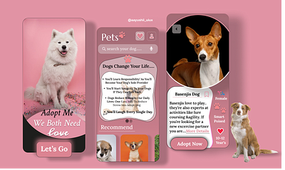 pets adoption shop 3d design designer dribbble figma graphic design ui uiux uxdesign