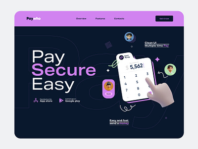 Payment landing page animation graphic design landing page logo modern design new design pay landing page payment template payment website vector