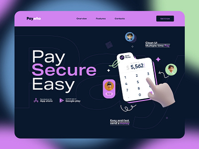 Payment landing page animation graphic design landing page logo modern design new design pay landing page payment template payment website vector