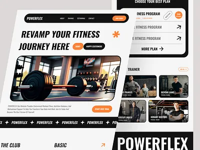 Powerflex fitness landing page bold exercise fitness gym landing page modern out ui ux website work workout