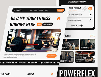 Powerflex fitness landing page bold exercise fitness gym landing page modern out ui ux website work workout