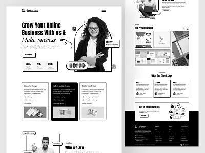Digital Agency Website Landing Page Template agency black and white clean creative agency design agency digital agency digital website landing page design landingpage minimal service trending ui ui ux uidesign ux web design web template website website design