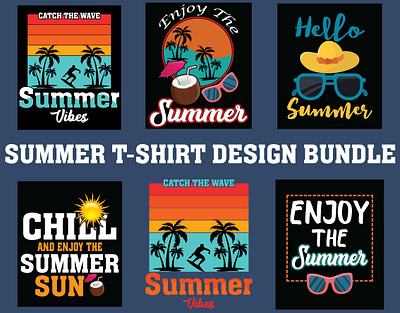 Summer T-shirt Design Bundle custom summer t shirt graphic design summer design summer t shirt summer t shirts summer tshirt bundle summer vector tshirt t shirt design typography vector