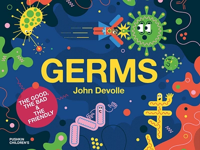 Germs bacteria childrens book digital folioart illustration john devolle medical publishing science