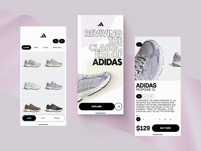 ADIDAS - mobile app concept adidas animation app conceptual ecommerce interaction mobile modern sneakers userinterface ux