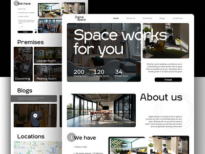 Digital Space - Coworking Office Rent Platform coworking design desktop office space speceworks ui ux web works