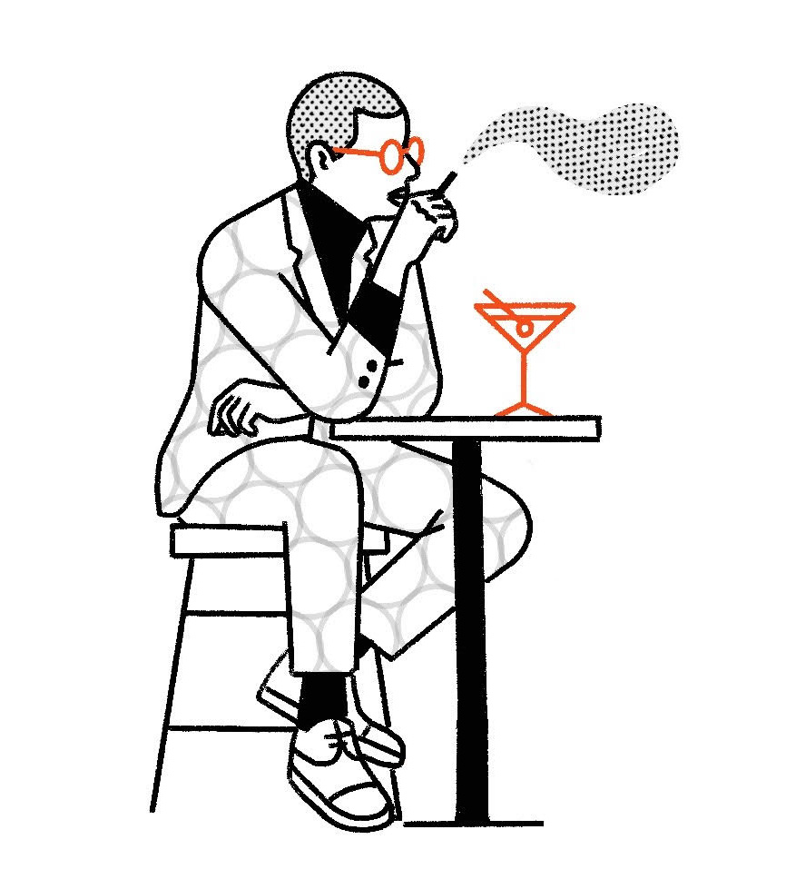 Seated Figures character digital folioart illustration line petra sitaru vector