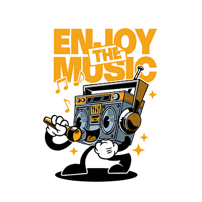 Enjoy The Music - Mascot apparel branding cartoon design graphic design illustration logo vector