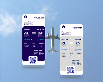 Boarding pass graphic design ui