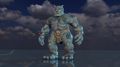 Mighty Orc Brute 3d animated blender3d characterconcept characterdesign conceptart digitalart lowpoly pbr textured uvmapping