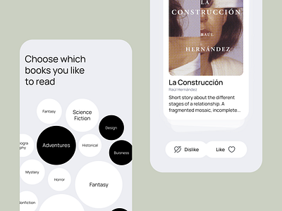 Bookinder — match based reader app book interface ios iphone minimalism mobile read reader ui ux