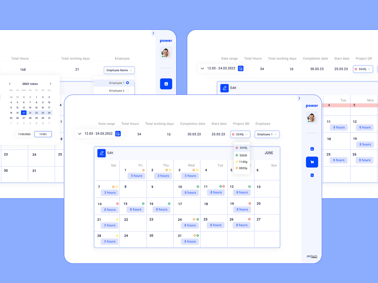 Working hours tracking tool by Maryna Horobets on Dribbble