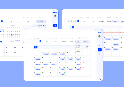 Working hours tracking tool app ui ux web design