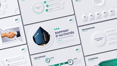Neumorph presentation - PowerPoint Template design illustration infographic neumorph powerpoint presentation