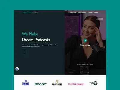 Chemistry Media Landing Page hero landing page podcast webflow