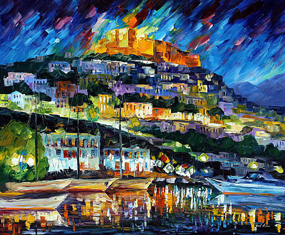 GREECE - LESBOS ISLAND — oil painting on canvas leonidafremov