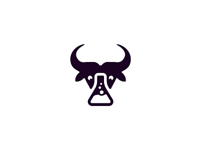 Flask & bull logo concept animal branding bull crypto design experiment finance flask for sale unused buy fun icon illustration learning logo logodesign science test testing trading ui