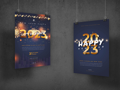 2023, New Post New Puposes 2023 concept fireworks illustration lights marketing mockup new year new year eve party poster promo realistic template